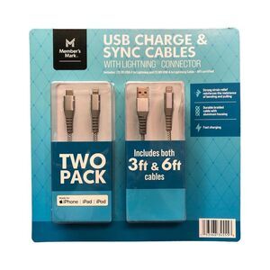 Member's Mark USB Charge & Sync 8-Pin Cables - Made for iPhone, iPad, iPod